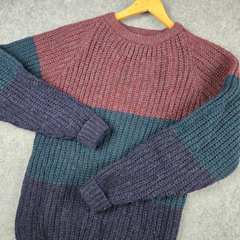 William Rogers Sweater Mens Medium Multicolor Shetland Wool Chunky Knit Italy